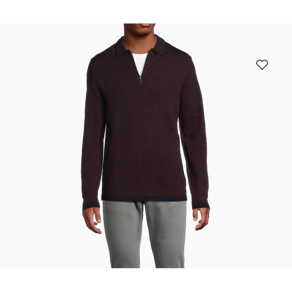 Robert Barakett  Forthill Half Zip Sweater Mens Size XL MSRP $195 Plum‎